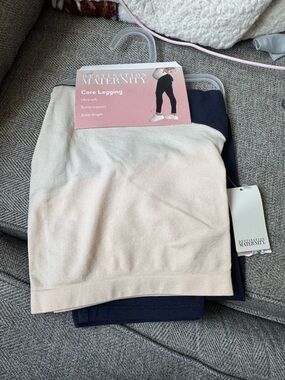 Destination Maternity Core Legging - Beige with Navy